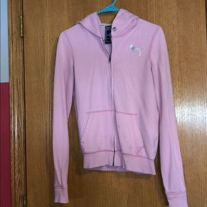 Pink zip up sweater